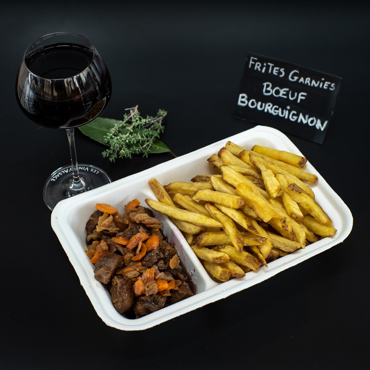 Frites garnies - Boeuf bourguignon